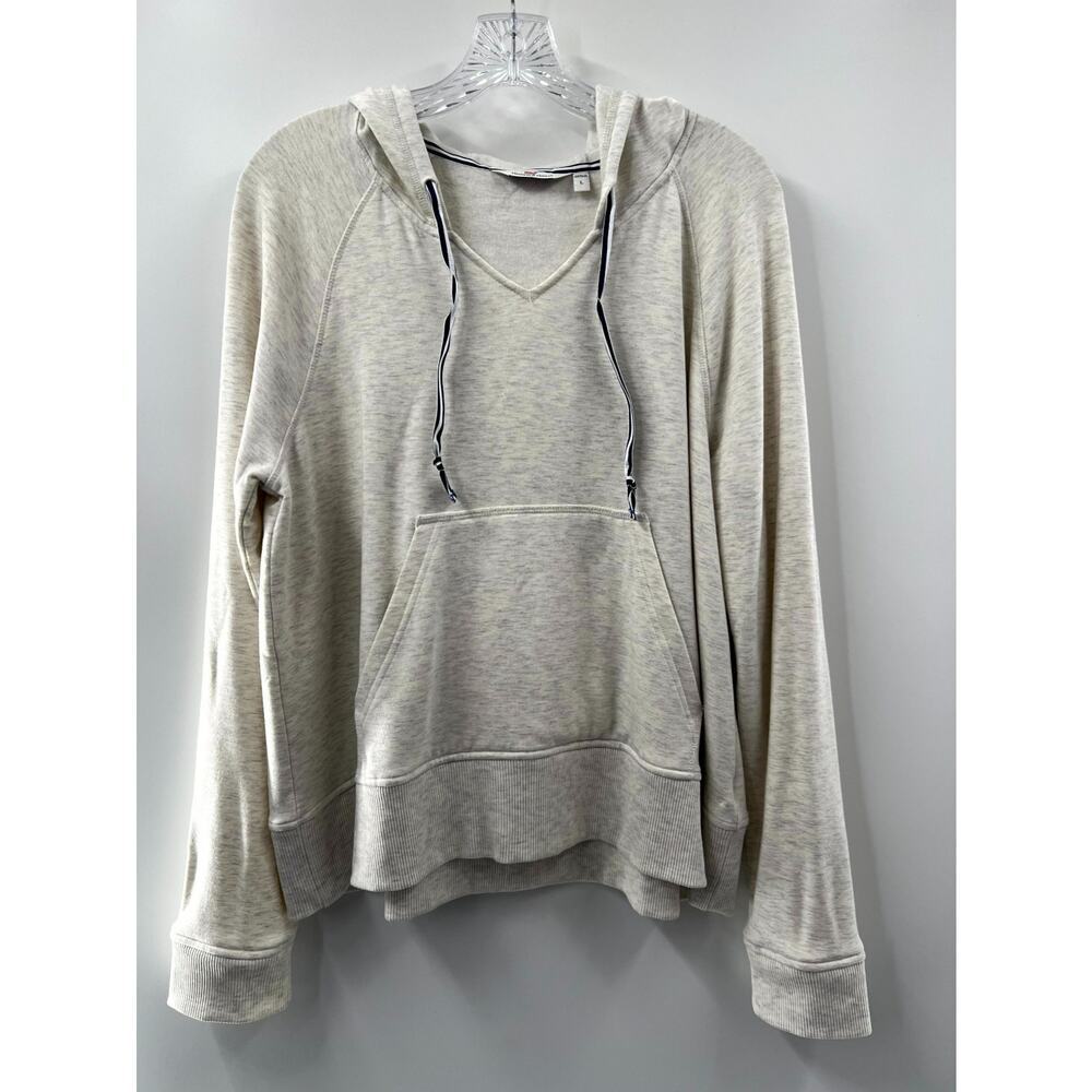 Vineyard Vines Women's Cream Heathered Pullover Hoodie Sweatshirt Size Large